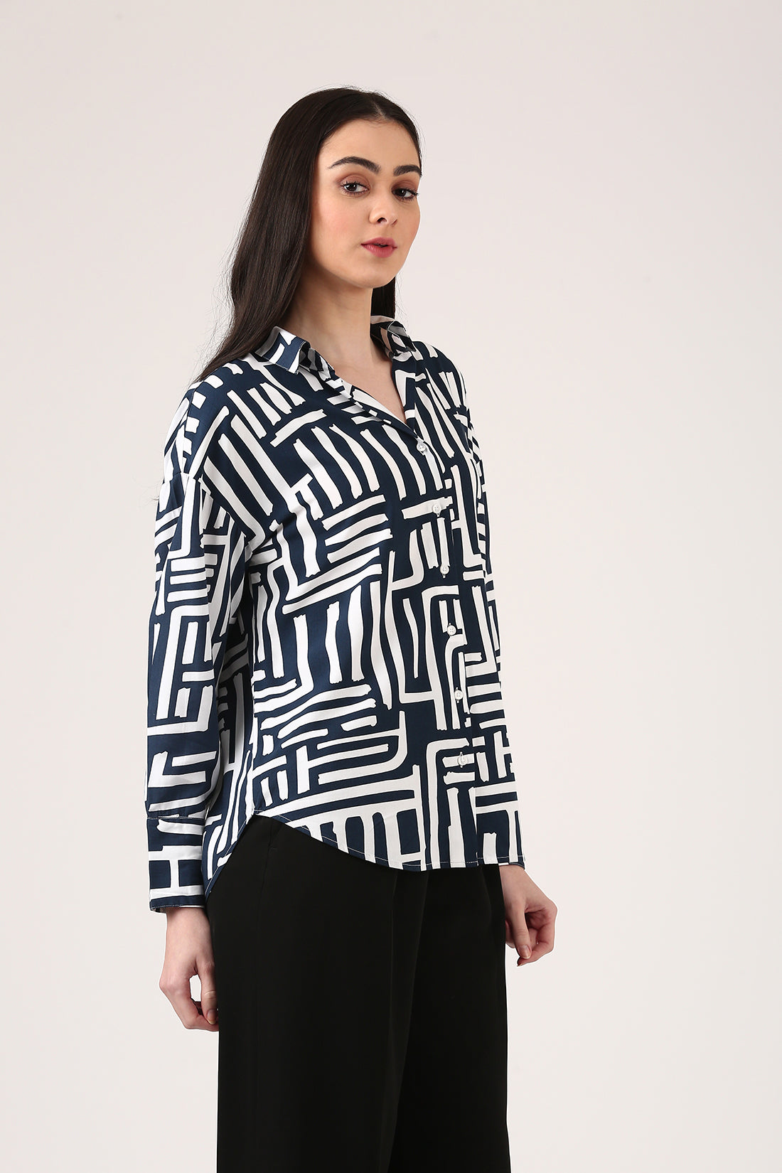 Azur & Blanc Printed Shirt