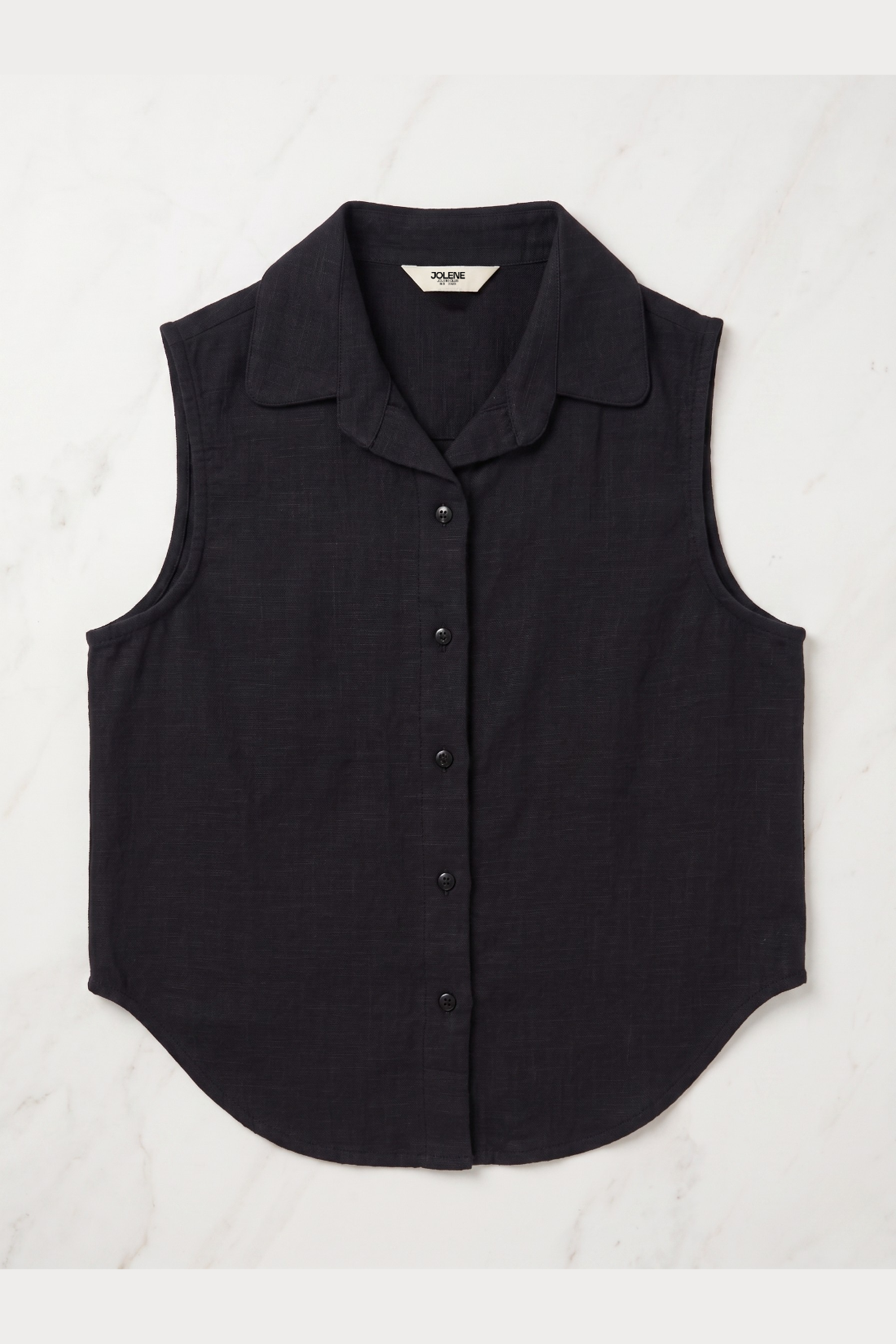 Black Cotton Sleeveless Top