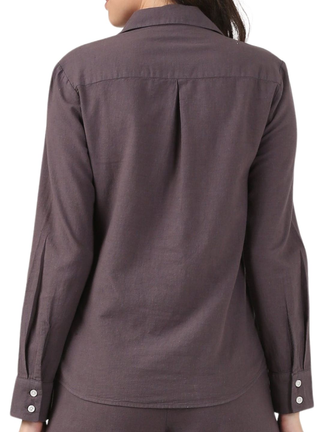 Linen Lapel Shirt - Charcoal Grey