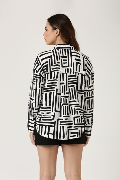 Noir & Blanc Printed Shirt