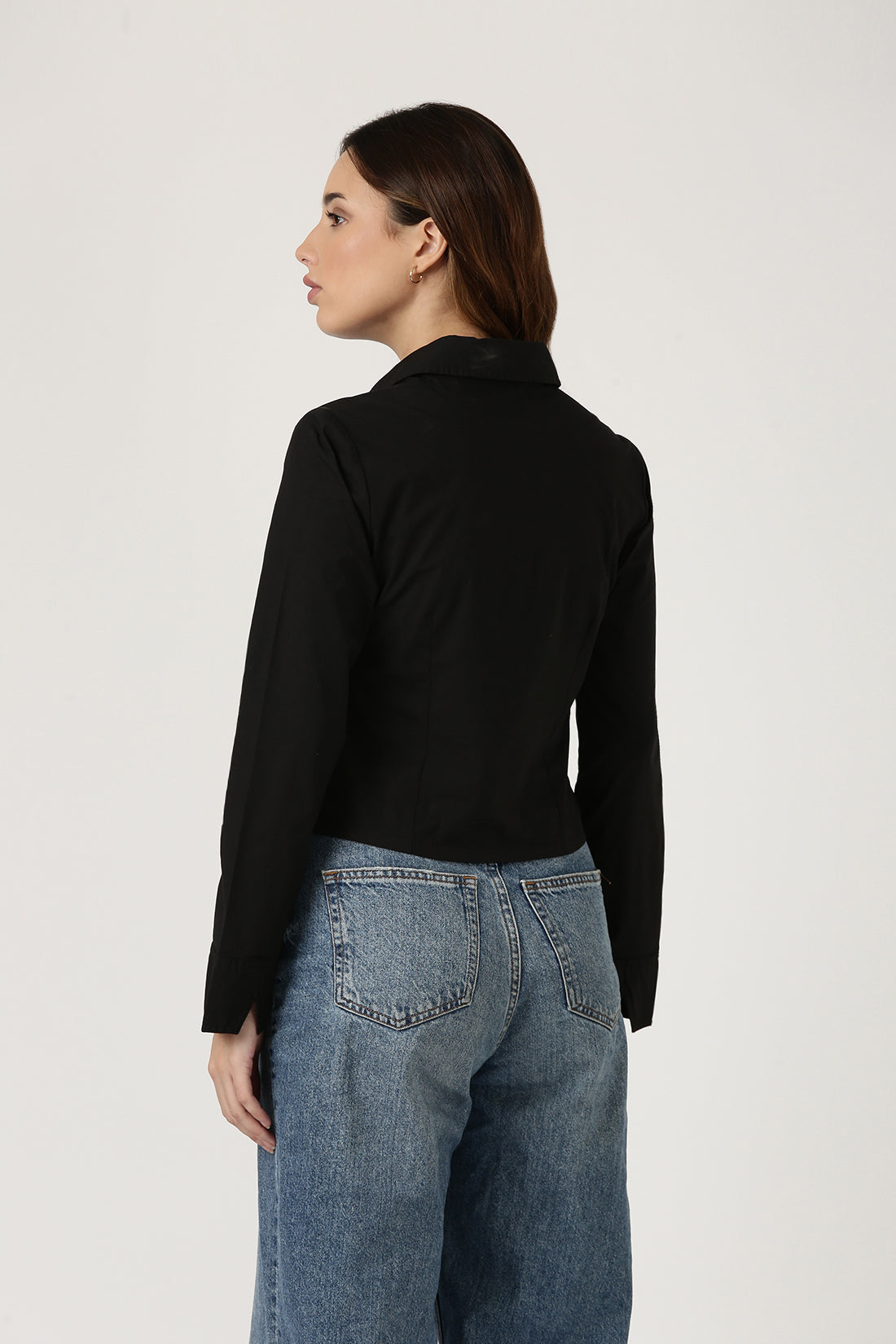 Black Crop Shirt