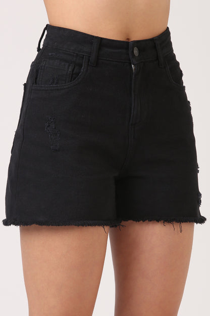 Black Denim Shorts