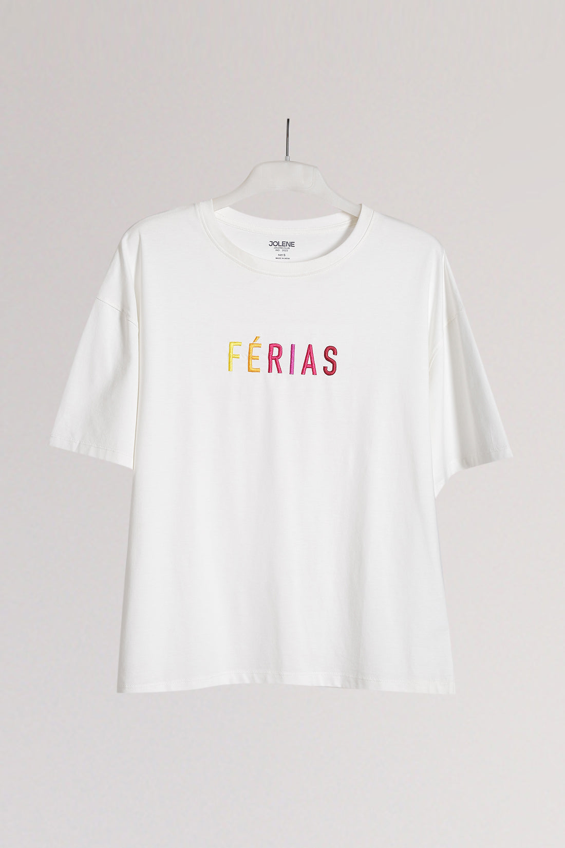 Ecru "Ferias" Embroidered Oversized Tee