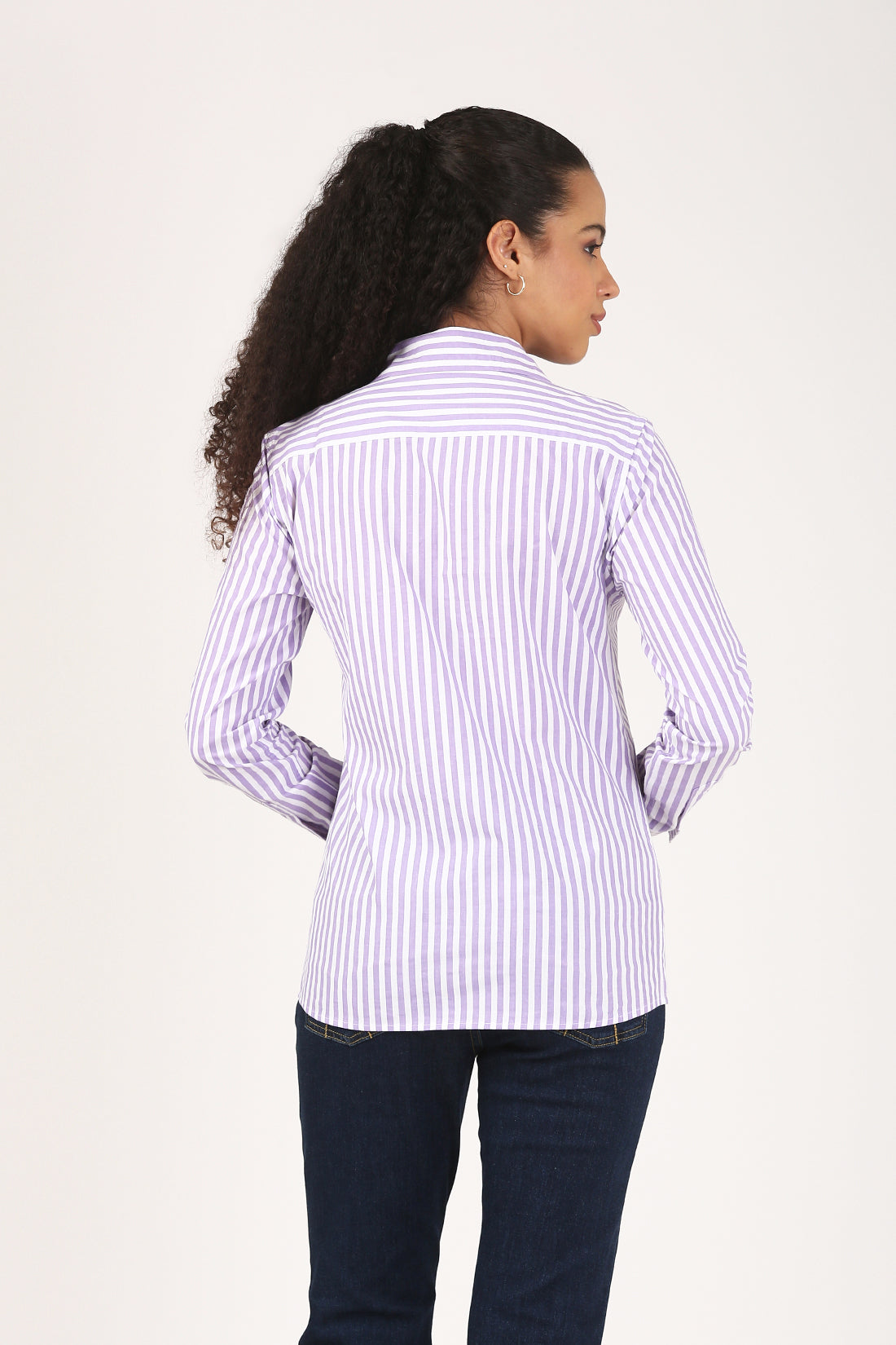 Violet Stripe Cotton Shirt