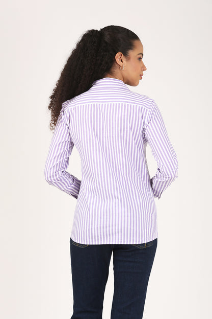 Violet Stripe Cotton Shirt