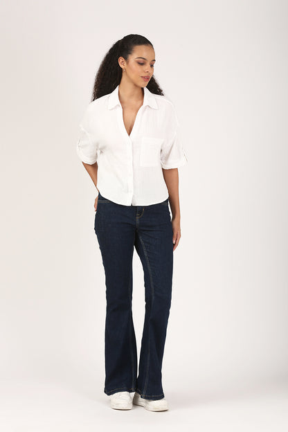 Pure White Double Cloth Shirt