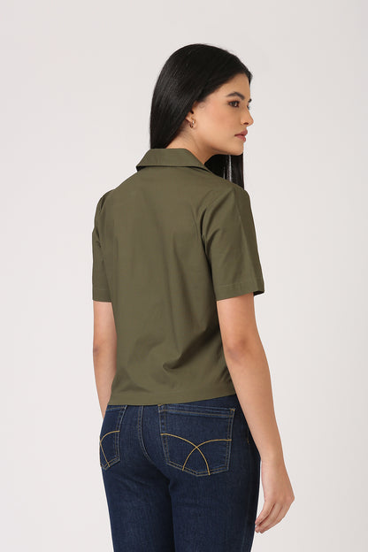 Olive Blazer Top