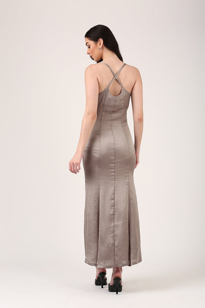 Metallic Satin Dress