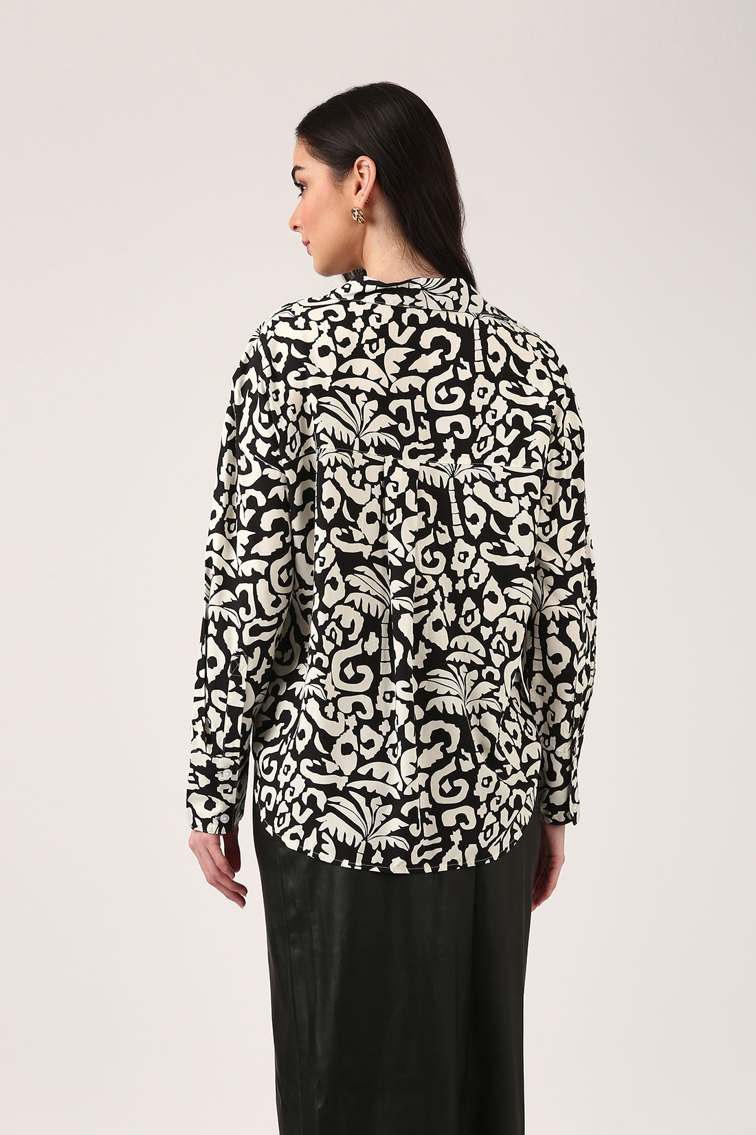 Roma Black & White Printed Shirt