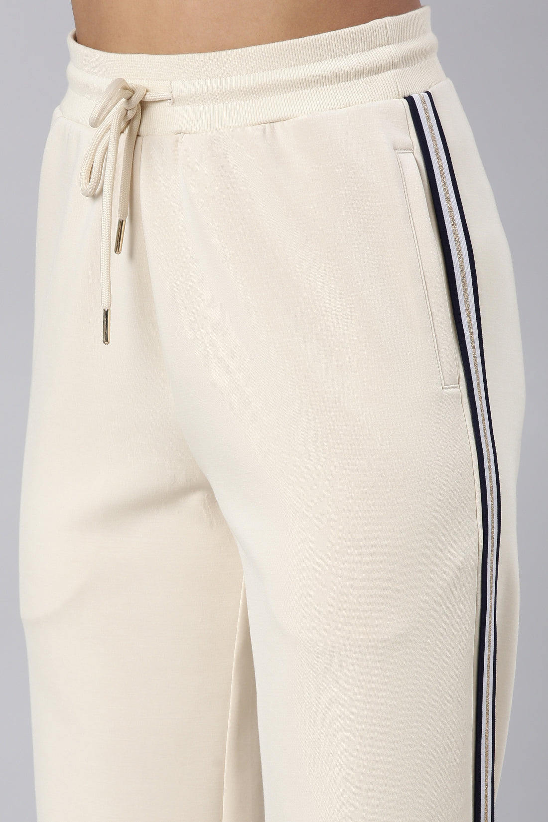 Beige Straight Track Pant