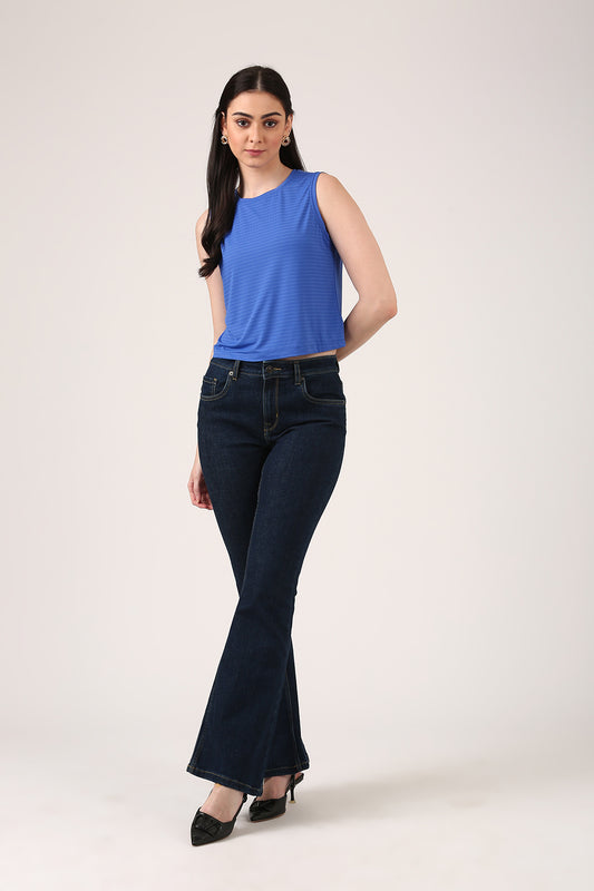 Blue Sleeveless Tank Top For Women