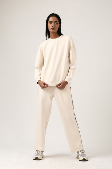 Beige Round Neck Sweatshirt