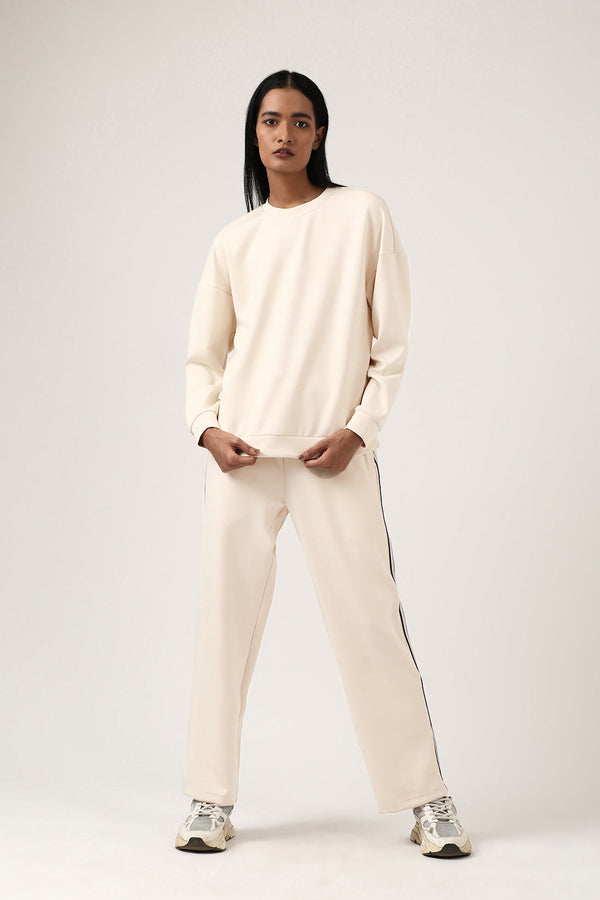 Beige Round Neck Sweatshirt