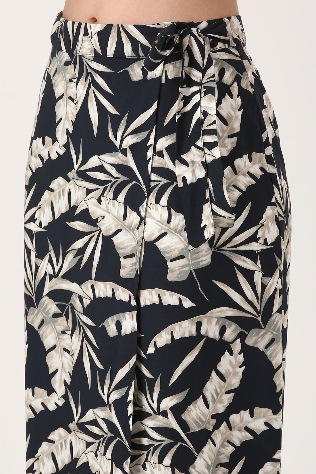 Tropical Printed Wrap Skirt