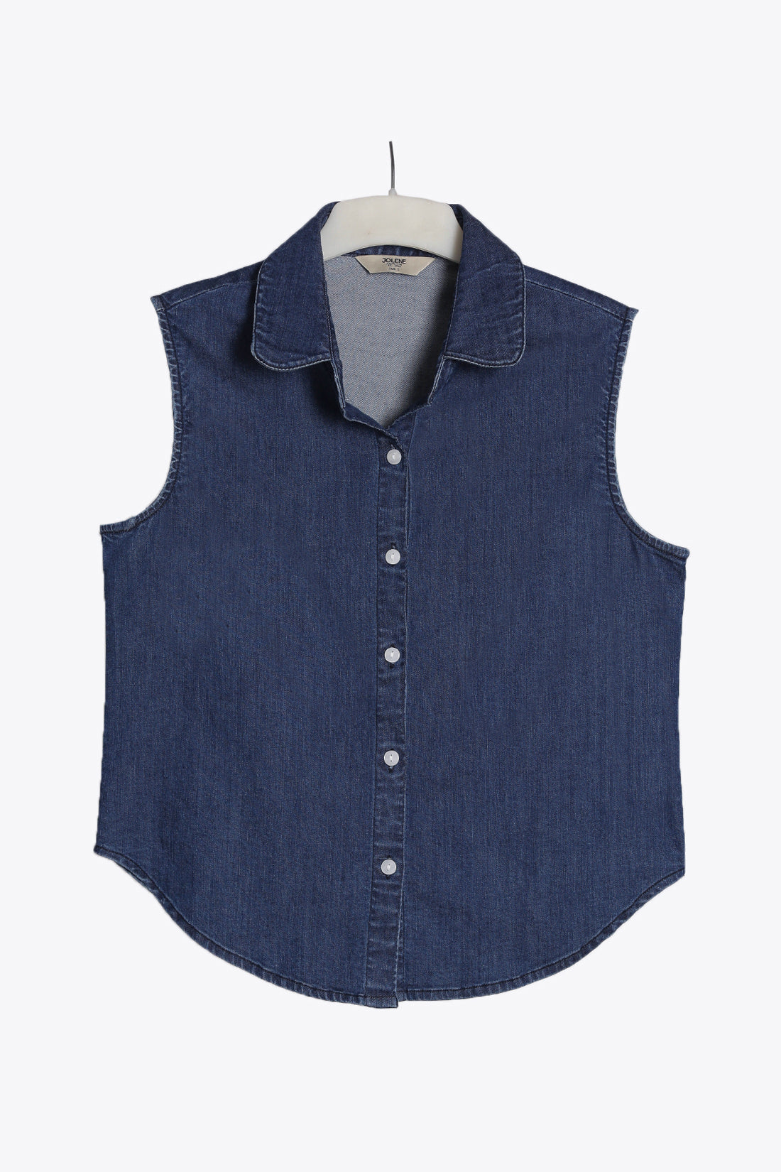 Indigo Denim Sleeveless Shirt