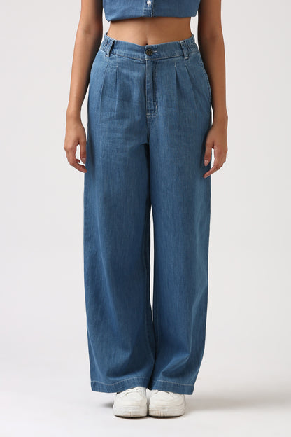 Light Indigo Denim Flare Pants