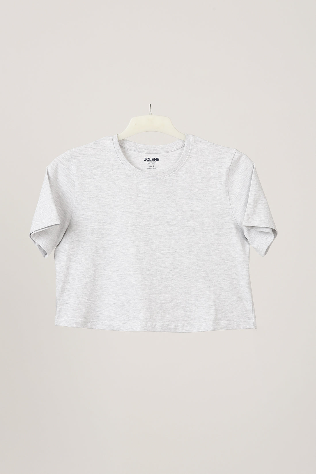 Light Grey Melange Crop Tee