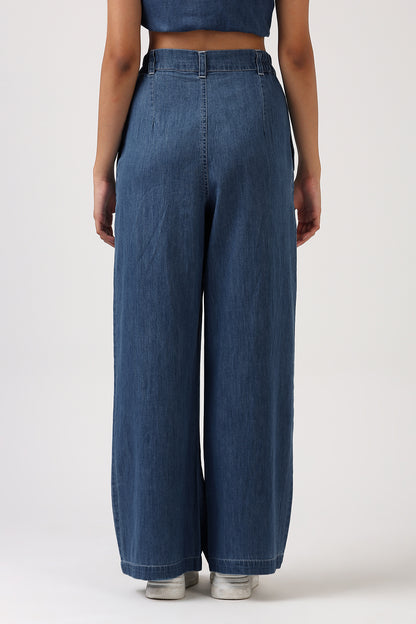 Indigo Denim Flare Pants