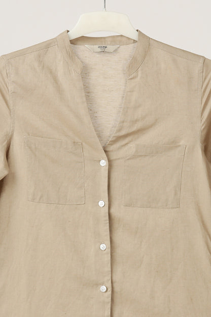 Beige Linen Casual Shirt