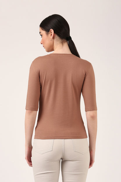 Luxe Terracotta 3/4th Sleeve T-Shirt