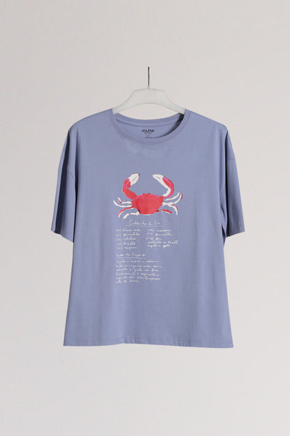 Steel Oversized Crab Graphic Printed Tee