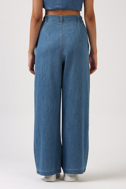 Light Indigo Denim Flare Pants