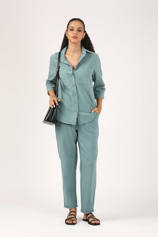 Teal Soft Linen Pant