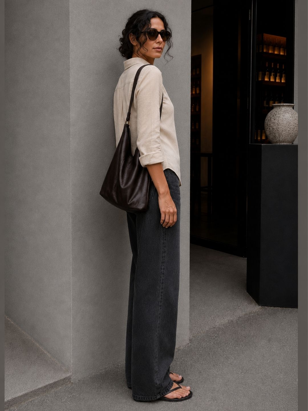 Linen Classic Fit Shirt - Beige