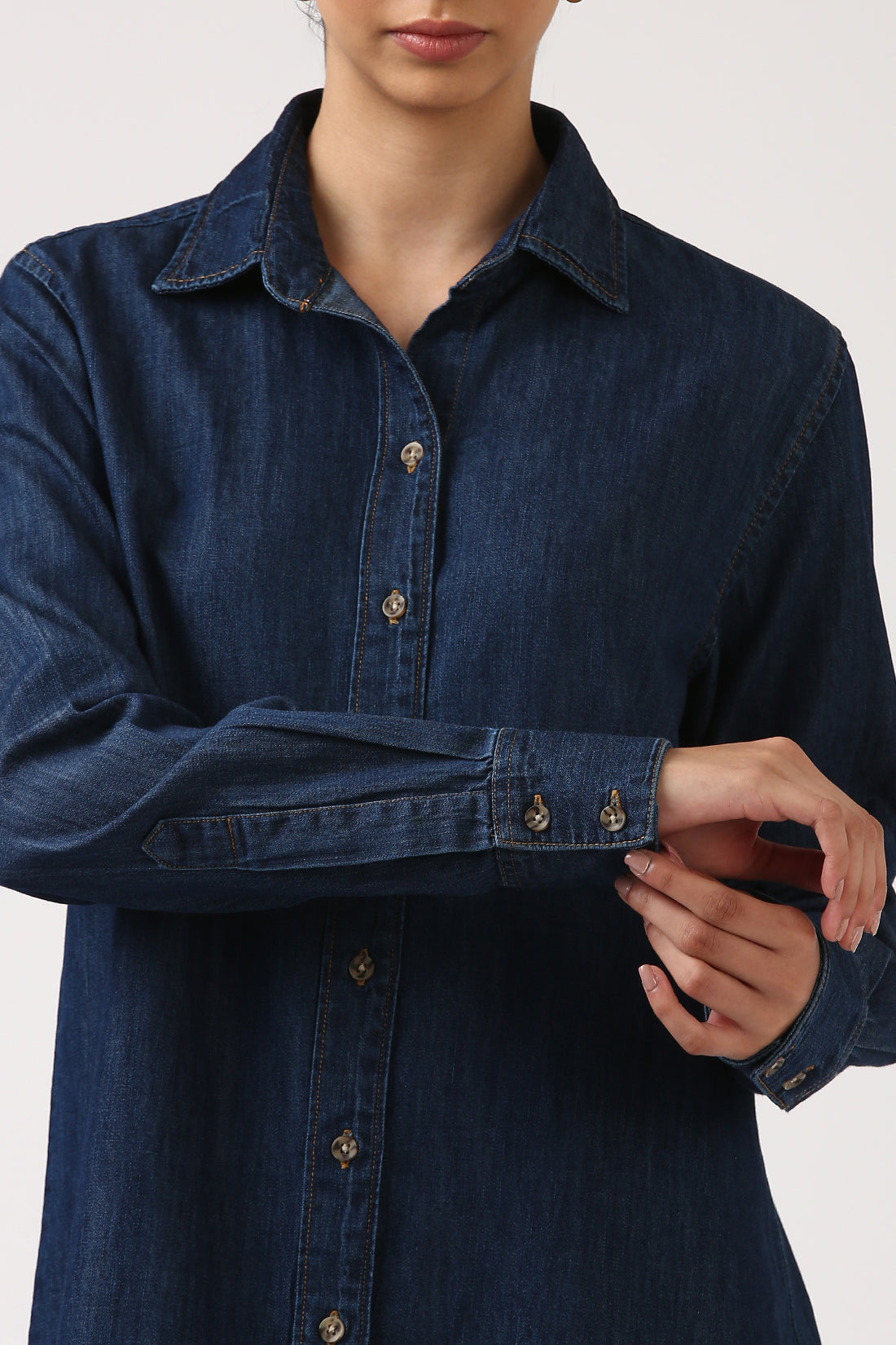 Indigo Denim Long Sleeve Shirt