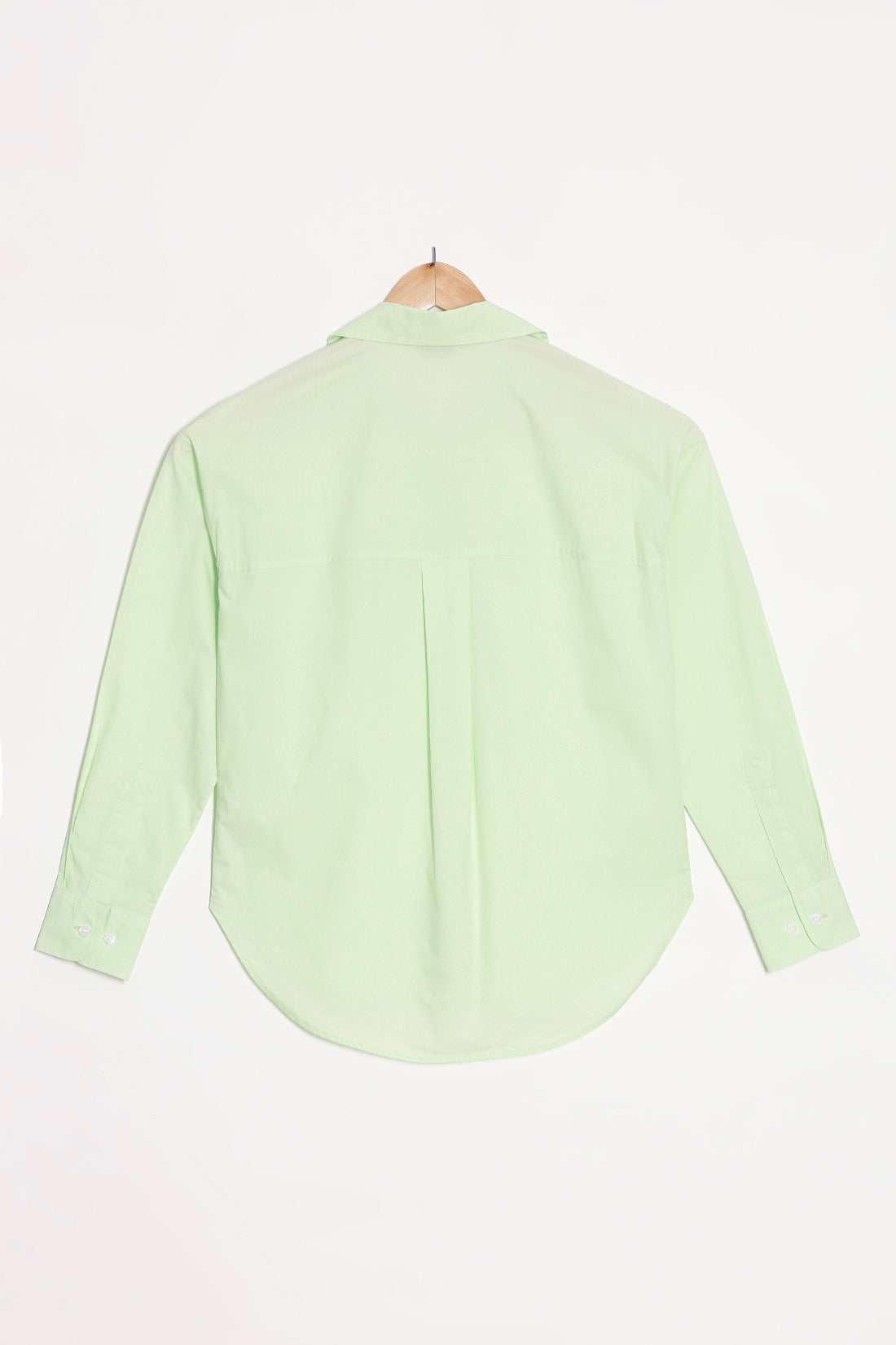 Lime Poplin Shirt With Pocket