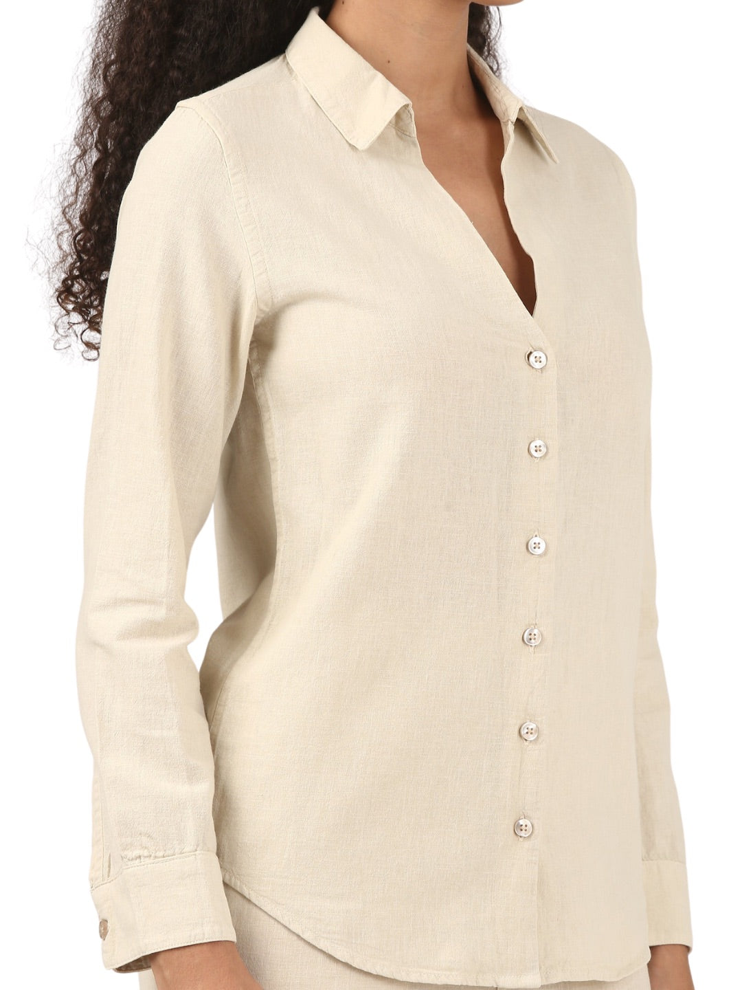 Linen Classic Fit Shirt - Beige