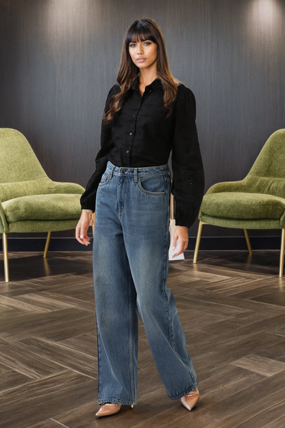 Black Embroidered Shirt