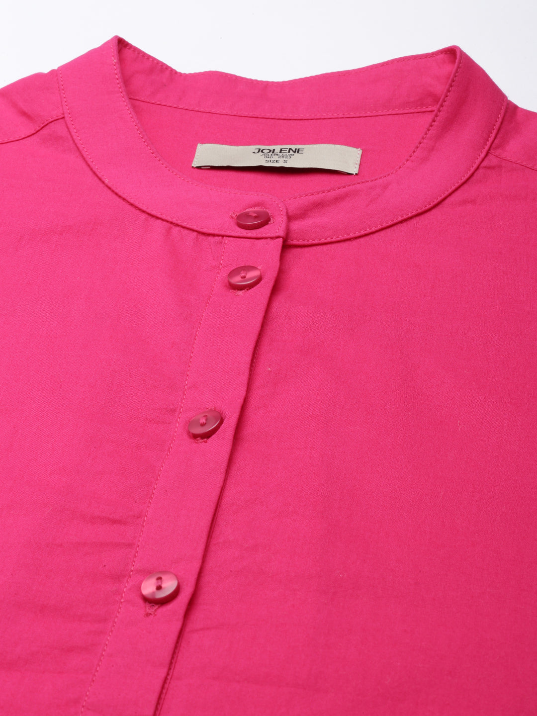 Pink Mandarin Collar Top