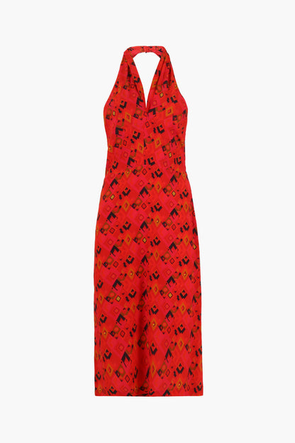 Printed Halter Neck Dress