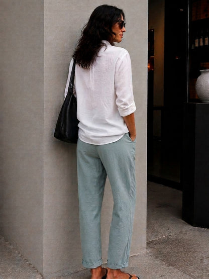 Teal Soft Linen Pant