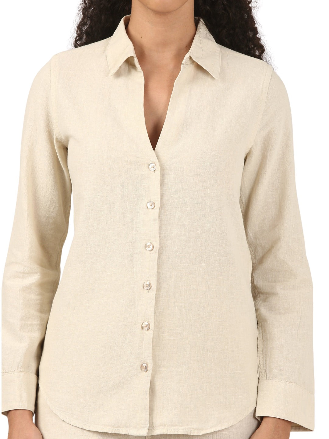 Linen Classic Fit Shirt - Beige