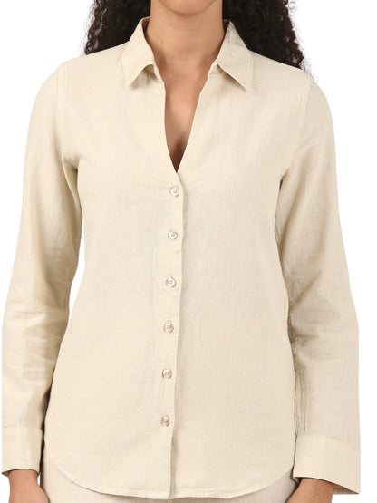 Linen Classic Fit Shirt - Beige