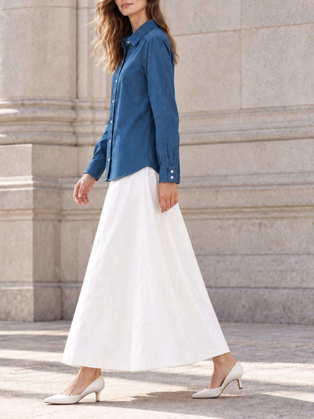 Jolene Lightweight Classic Blue Denim Shirt