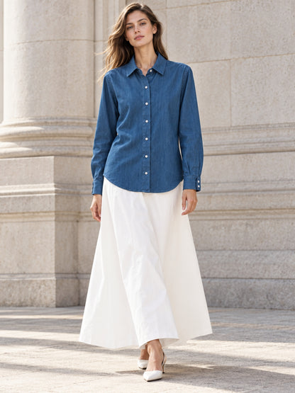 Jolene Lightweight Classic Blue Denim Shirt