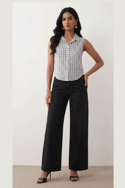 Great Gingham Sleeveless Shirt