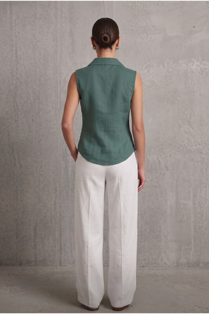 Forest Green Sleevless Shirt
