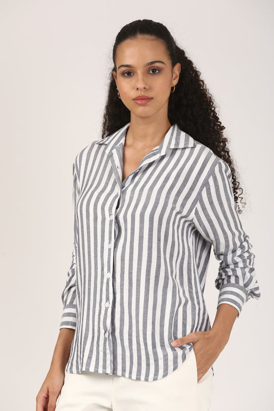 Broad Blue Stripe Shirt