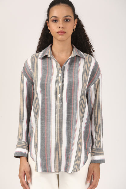 Terraline Cotton Popover Shirt