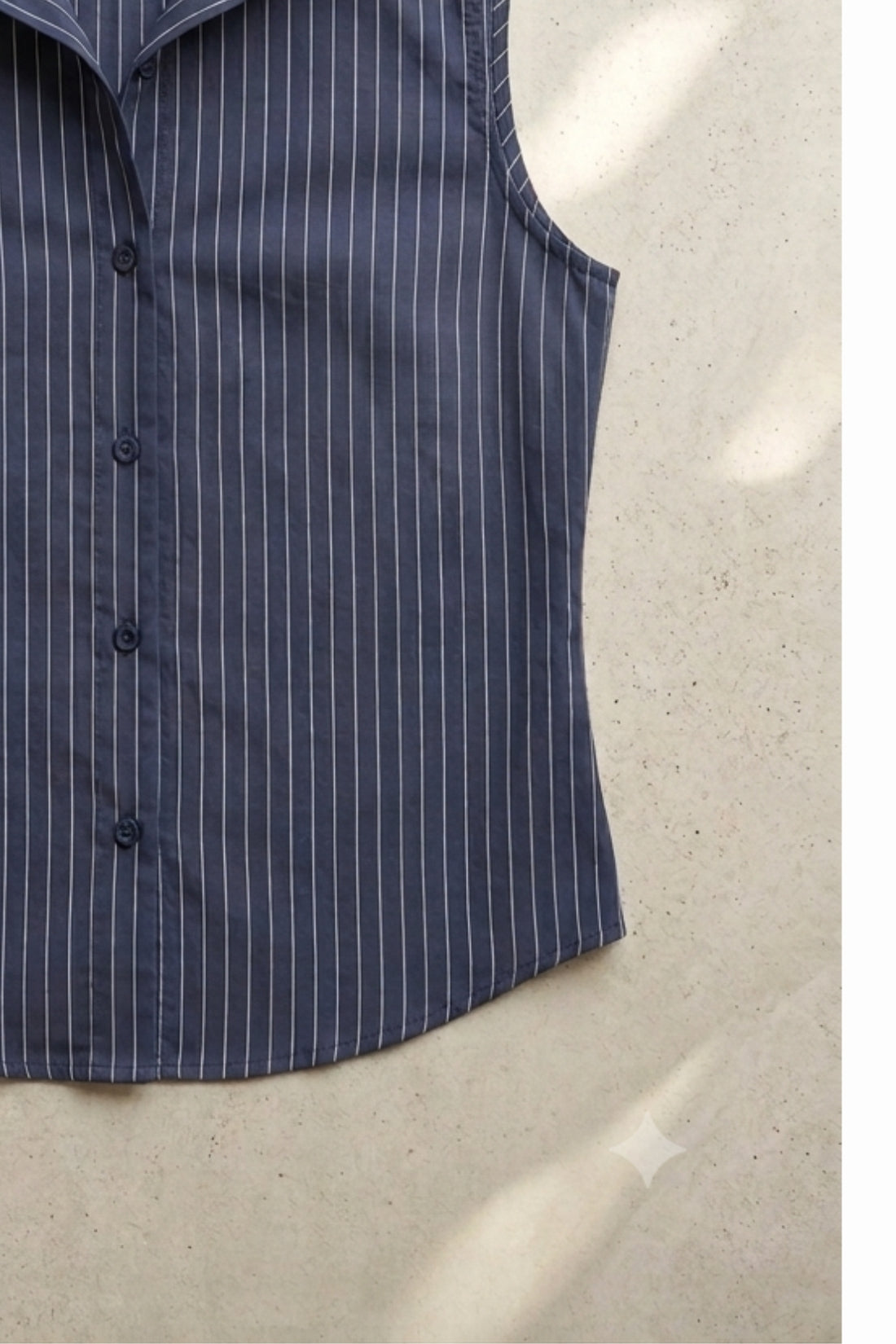 Black Stripe Sleeveless Shirt