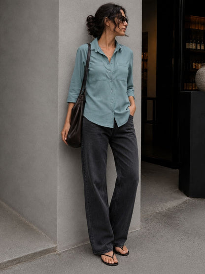 Teal Soft Linen shirt