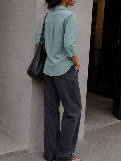 Teal Soft Linen shirt
