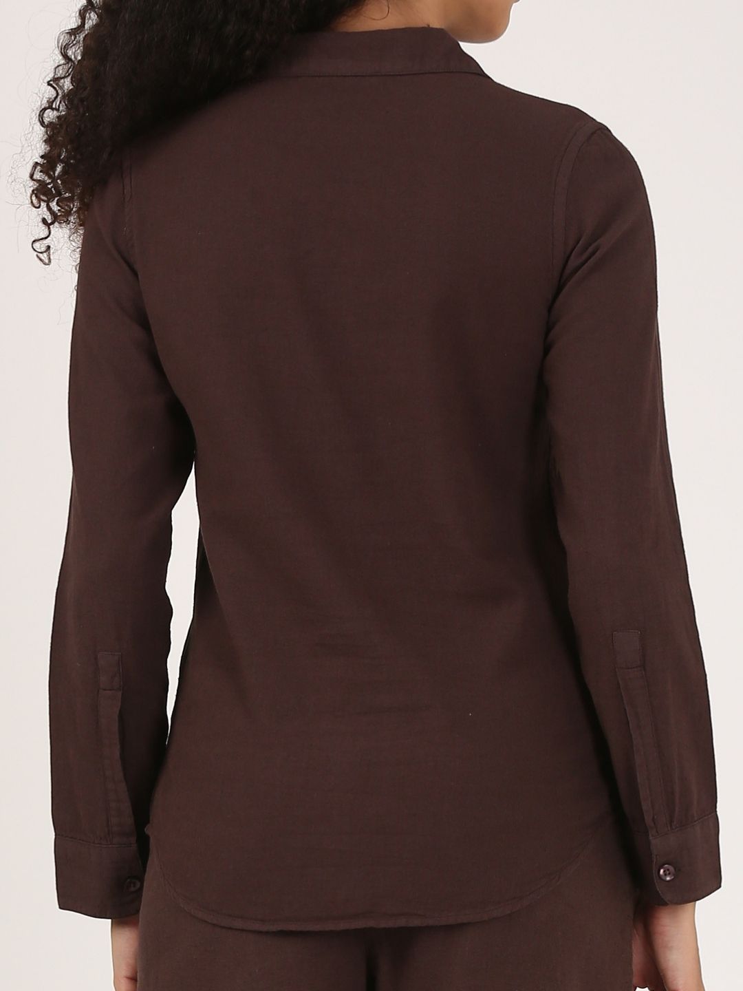 Linen Shirt Classic Fit - Chocolate Brown