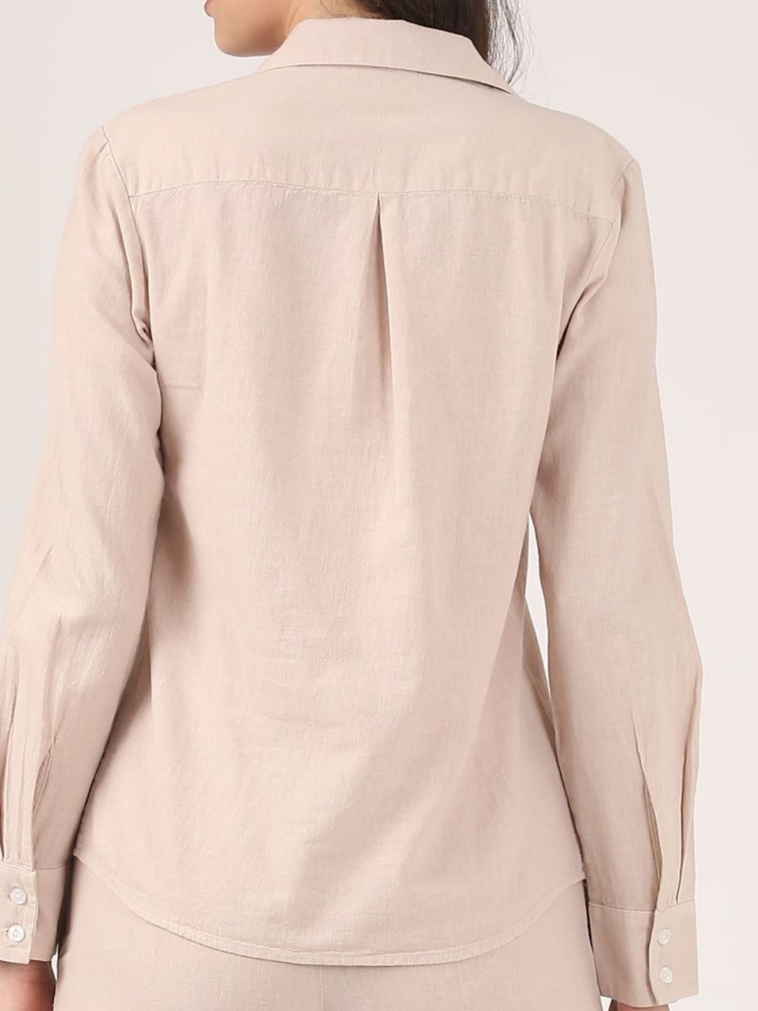Linen Lapel Shirt - Dusty Pink