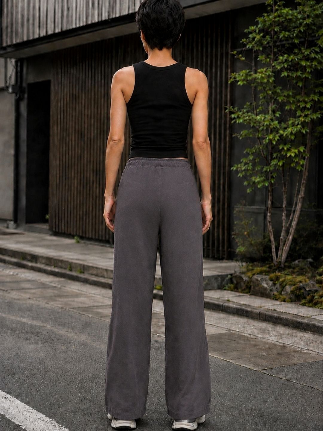 Linen Flare Pant - Charcoal Grey