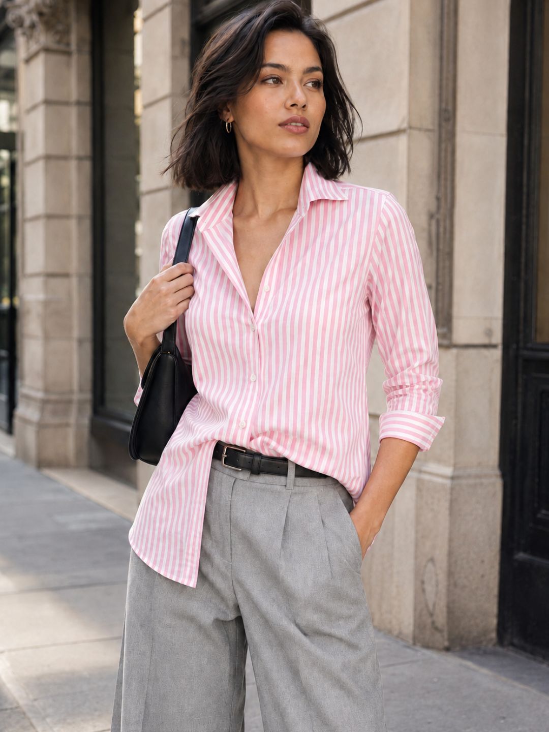 Rose Stripe Cotton Shirt